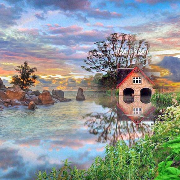 12x18 Landscape Fantasy Composite Oil Painting Wall Art‎ Poster - Picture 3 of 7